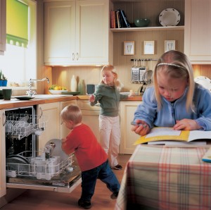 Children in kitchen